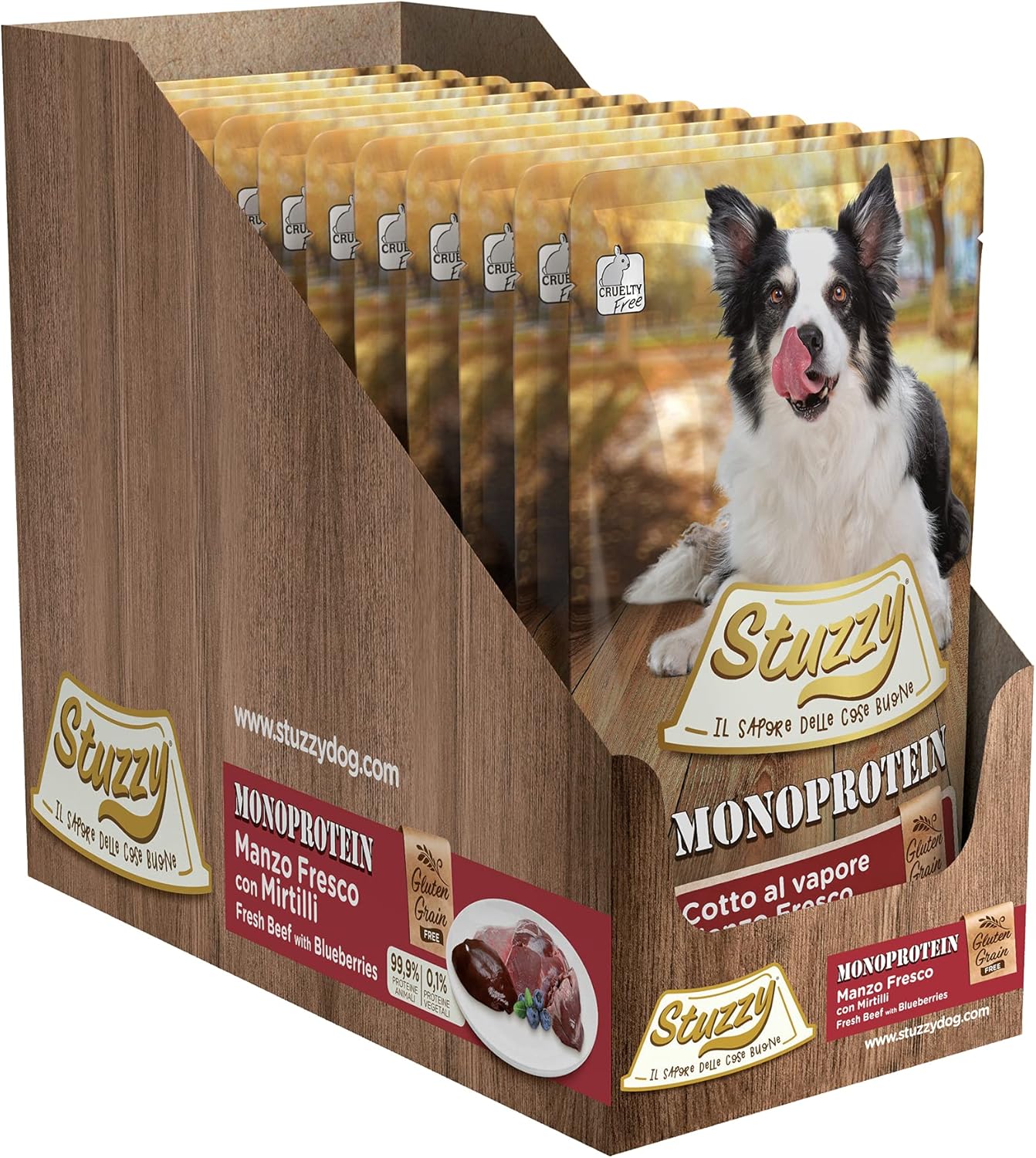 12x150g Stuzzy Monoprotein Manzo e Mirtilli - Cane Adulto 12x150g Stuzzy Monoprotein Manzo e Mirtilli - Cane Adulto